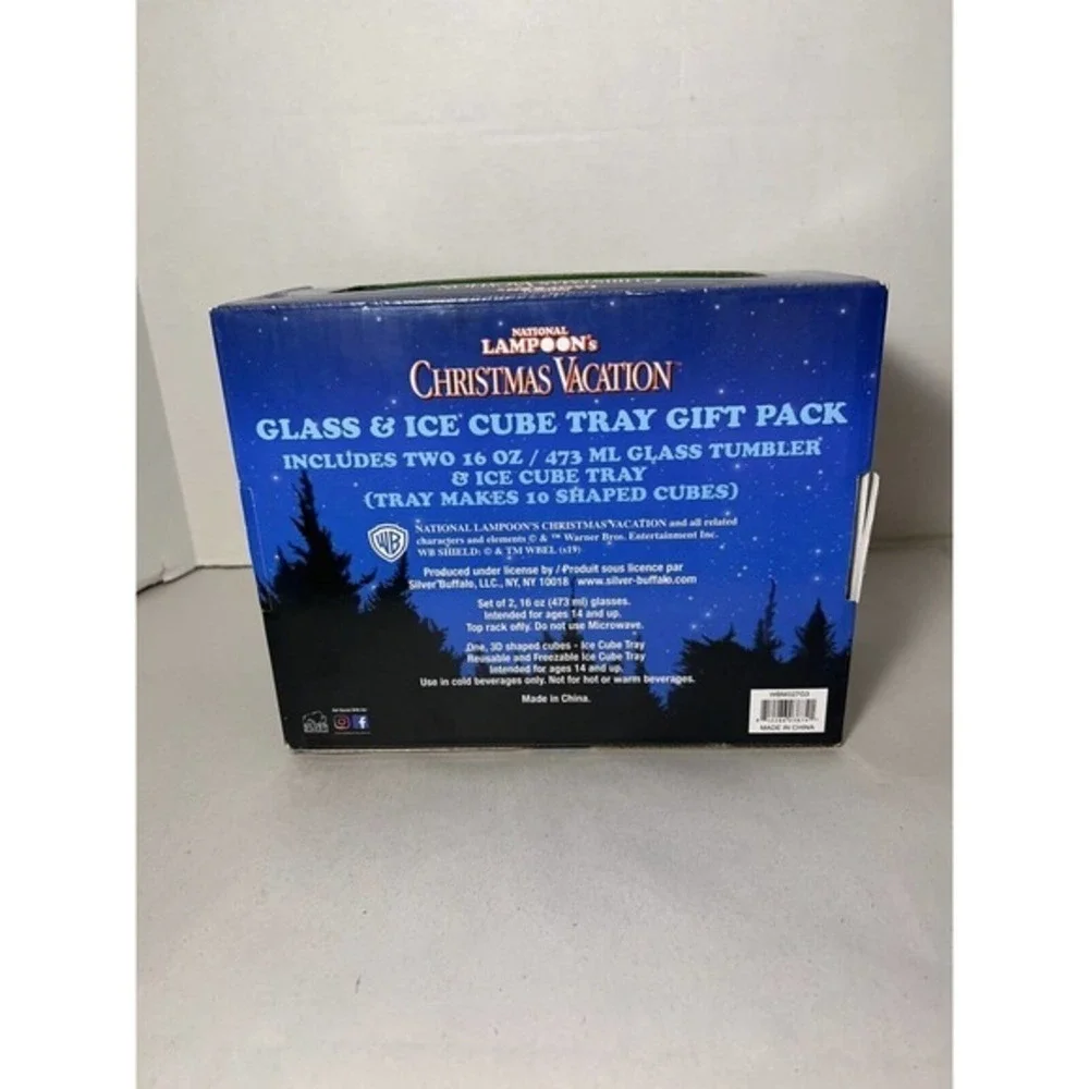 National Lampoon's Christmas Vacation Glass & Ice Cube Tray Combo Pack NIB